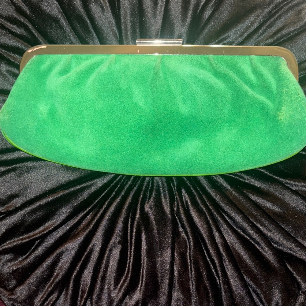 Giani Bernini Green Clutch Luxurious Suede-Like Finish